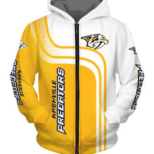 Load image into Gallery viewer, Nashville Predators NHL Apparel Men 3D Polyester Zipper Hoodie Sweatshirt Personalized Full Color Full Plus Size Best Gift Printed Logo Team