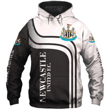 Load image into Gallery viewer, Newcastle United Apparel Unisex Long Sleeve Zipper 3D Hoodies With Hooded Black/White Full Plus Size Best Gift Printed Logo Team