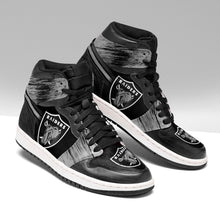 Load image into Gallery viewer, Oakland Raiders &amp; Oakland Athletics NFL Apparel Unisex real leather Air Jordan Sneaker Personalized Full Color Full Plus Size Best Gift Printed Logo Team