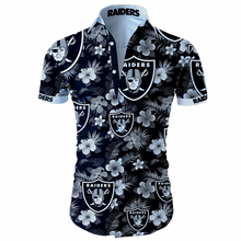 Load image into Gallery viewer, Oakland Raiders NFL Apparel Men Short sleeves Hawaiian Button Up Shirt Personalized Full Color Full Plus Size Best Gift Printed Logo Team
