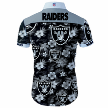 Load image into Gallery viewer, Oakland Raiders NFL Apparel Men Short sleeves Hawaiian Button Up Shirt Personalized Full Color Full Plus Size Best Gift Printed Logo Team
