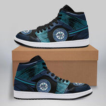 Load image into Gallery viewer, Seattle Seahawks X Seattle Mariners Apparel Unisex real leather Air Jordan Sneaker Personalized Full Color Full Plus Size Best Gift Printed Logo Team