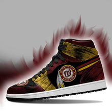 Load image into Gallery viewer, Washington Redskins X Washington Nationals Apparel Men/Women Air Jordan Sneakers Persionalized Full Color Full Plus Size Best Gift Printed Logo Team