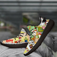 Load image into Gallery viewer, Daisy Duck Apparel Men/Women Flyknit Fabric Yeezy Shoes Sneaker Black/White Full Plus Size Best Gift Printed Logo Team