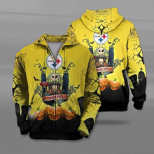Load image into Gallery viewer, Pittsburgh Steelers NFL Apparel Men Polyester Halloween Costume Hoodies Personalized Full Color Full Plus Size Best Gift Printed Logo Team