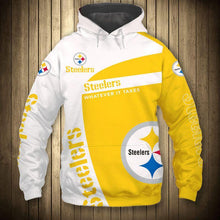 Load image into Gallery viewer, Pittsburgh Steelers NFL Apparel Men 3D Polyester Pullover Hoodie Sweatshirt Personalized Full Color Full Plus Size Best Gift Printed Logo Team