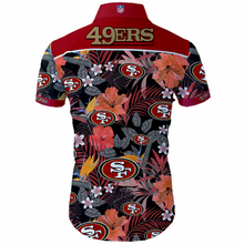Load image into Gallery viewer, San Francisco 49ers NFL Apparel Men Short sleeves Hawaiian Button Up Shirt Personalized Full Color Full Plus Size Best Gift Printed Logo Team