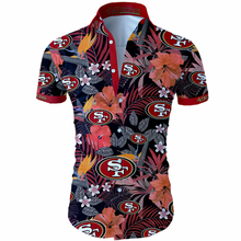 Load image into Gallery viewer, San Francisco 49ers NFL Apparel Men Short sleeves Hawaiian Button Up Shirt Personalized Full Color Full Plus Size Best Gift Printed Logo Team