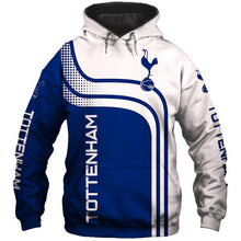 Load image into Gallery viewer, Tottenham Hotspur Apparel Unisex Long Sleeve 3D Hoodies With Hooded White/Blue Full Plus Size Best Gift Printed Logo Team