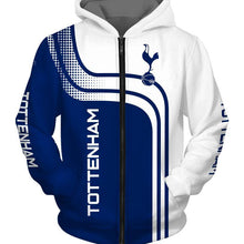 Load image into Gallery viewer, Tottenham Hotspur Apparel Unisex Long Sleeve 3D Hoodies With Hooded White/Blue Full Plus Size Best Gift Printed Logo Team