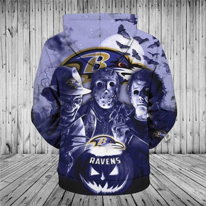 Baltimore Ravens NFL Apparel Men Polyester 3D Hoodies Custom Personalized Full Color Full Plus Size Best Gift Printed Logo Team