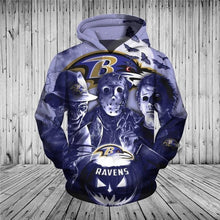 Load image into Gallery viewer, Baltimore Ravens NFL Apparel Men Polyester 3D Hoodies Custom Personalized Full Color Full Plus Size Best Gift Printed Logo Team