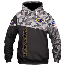 Load image into Gallery viewer, Baltimore Ravens NFL Apparel Men Polyester 3D Hoodies Custom Personalized Full Color Full Plus Size Best Gift Printed Logo Team