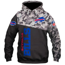 Load image into Gallery viewer, Buffalo Bills Military Apparel Men Polyester 3D Military Hoodies Custom Personalized Full Color Full Plus Size Best Gift Printed Logo Team