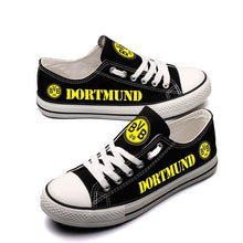 Load image into Gallery viewer, Borussia Dortmund Apparel Unisex Breathable Canvas Shoes Black Full Plus Size Best Gift Printed Logo Team