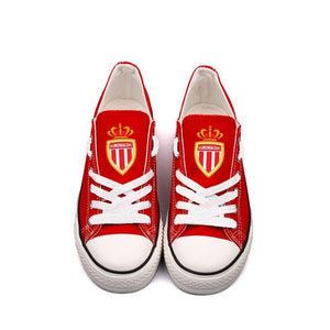 AS Monaco  Apparel Unisex Breathable Canvas Shoes Red Full Plus Size Best Gift Printed Logo Team