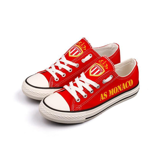 AS Monaco  Apparel Unisex Breathable Canvas Shoes Red Full Plus Size Best Gift Printed Logo Team