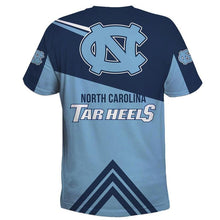 Load image into Gallery viewer, North Carolina Tar Heels NCCA Apparel Men Short Sleeve 3D All Over Print T-Shirt Personalized Full Color Full Plus Size Best Gift Printed Logo Team