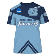 Load image into Gallery viewer, North Carolina Tar Heels NCCA Apparel Men Short Sleeve 3D All Over Print T-Shirt Personalized Full Color Full Plus Size Best Gift Printed Logo Team