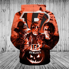Load image into Gallery viewer, Cincinnati Bengals NFL Apparel Men Polyester 3D Hoodies Custom Personalized Full Color Full Plus Size Best Gift Printed Logo Team