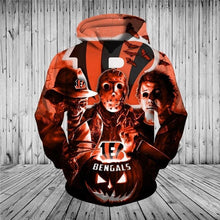 Load image into Gallery viewer, Cincinnati Bengals NFL Apparel Men Polyester 3D Hoodies Custom Personalized Full Color Full Plus Size Best Gift Printed Logo Team