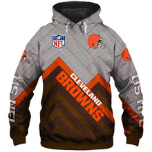 Load image into Gallery viewer, Cleverland Browns NFL Apparel Men Polyester 3D Hoodies Custom Personalized Full Color Full Plus Size Best Gift Printed Logo Team