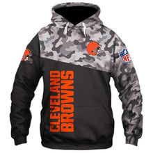 Load image into Gallery viewer, Cleverland Browns NFL Apparel Men Polyester Military 3D Hoodies Custom Personalized Full Color Full Plus Size Best Gift Printed Logo Team