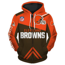 Load image into Gallery viewer, Cleverland Browns Apparel Men Zipper 3D Hoodies Custom Personalized Full Color Full Plus Size Best Gift Printed Logo Team