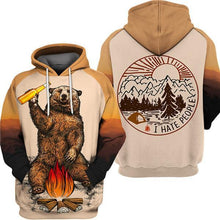 Load image into Gallery viewer, Bear Beer Bonfire Apparel Men Polyester 3D Hoodies Custom Personalized Full Color Full Plus Size Best Gift Printed Logo Team