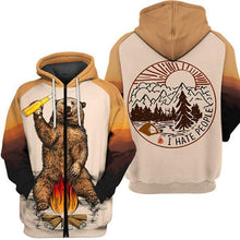 Load image into Gallery viewer, Bear Beer Bonfire Apparel Men Polyester 3D Hoodies Custom Personalized Full Color Full Plus Size Best Gift Printed Logo Team