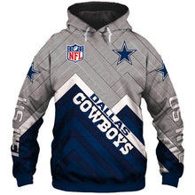 Load image into Gallery viewer, Dallas Cowboys NFL Apparel Men Zipper 3D Hoodies Custom Personalized Full Color Full Plus Size Best Gift Printed Logo Team