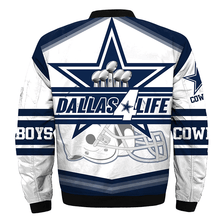 Load image into Gallery viewer, Dallas Cowboys NFL Apparel Men Zipper Super Bowl Jacket Personalized Full Color Full Plus Size Best Gift Printed Logo Team