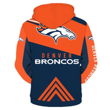 Load image into Gallery viewer, Denver Broncos NFL Apparel Men Zipper 3D Hoodies Custom Personalized Full Color Full Plus Size Best Gift Printed Logo Team