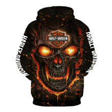 Load image into Gallery viewer, Harley Davidson Unisex Polyester Blend 3D Skull Hoodies Long Sleeve Personalized Full Color Full Plus Size Best Gift Printed Logo Team