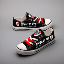 Load image into Gallery viewer, River Plate Soccer Team Apparel Unisex Breathable Canvas Shoes Black Full Plus Size Best Gift Printed Logo Team