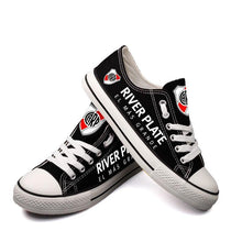 Load image into Gallery viewer, River Plate Soccer Team Apparel Unisex Breathable Canvas Shoes Black Full Plus Size Best Gift Printed Logo Team