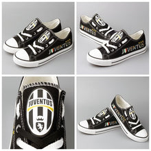 Load image into Gallery viewer, Juventus Apparel Unisex Breathable Canvas Shoes Black/White Full Plus Size Best Gift Printed Logo Team