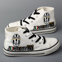 Load image into Gallery viewer, Juventus Apparel Unisex Breathable Canvas Shoes Black/White Full Plus Size Best Gift Printed Logo Team