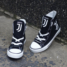 Load image into Gallery viewer, Juventus Apparel Unisex Breathable Canvas Shoes Black/White Full Plus Size Best Gift Printed Logo Team