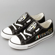 Load image into Gallery viewer, Juventus Apparel Unisex Breathable Canvas Shoes Black/White Full Plus Size Best Gift Printed Logo Team