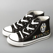 Load image into Gallery viewer, Juventus Apparel Unisex Breathable Canvas Shoes Black/White Full Plus Size Best Gift Printed Logo Team