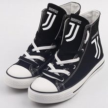 Load image into Gallery viewer, Juventus Apparel Unisex Breathable Canvas Shoes Black/White Full Plus Size Best Gift Printed Logo Team