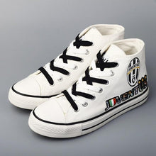 Load image into Gallery viewer, Juventus Apparel Unisex Breathable Canvas Shoes Black/White Full Plus Size Best Gift Printed Logo Team