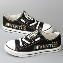 Load image into Gallery viewer, Juventus Apparel Unisex Breathable Canvas Shoes Black/White Full Plus Size Best Gift Printed Logo Team