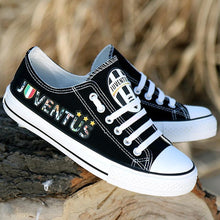 Load image into Gallery viewer, Juventus Apparel Unisex Breathable Canvas Shoes Black/White Full Plus Size Best Gift Printed Logo Team
