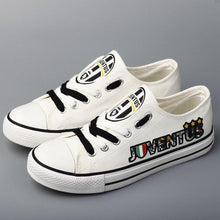 Load image into Gallery viewer, Juventus Apparel Unisex Breathable Canvas Shoes Black/White Full Plus Size Best Gift Printed Logo Team