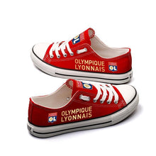 Load image into Gallery viewer, Olympique Lyonnais Apparel Unisex Breathable Canvas Shoes Red Full Plus Size Best Gift Printed Logo Team