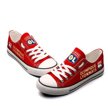 Load image into Gallery viewer, Olympique Lyonnais Apparel Unisex Breathable Canvas Shoes Red Full Plus Size Best Gift Printed Logo Team