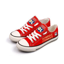 Load image into Gallery viewer, Olympique Lyonnais Apparel Unisex Breathable Canvas Shoes Red Full Plus Size Best Gift Printed Logo Team