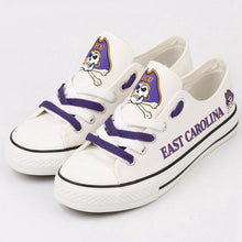 Load image into Gallery viewer, East Carolina Pirates NCAA Apparel Unisex Breathable Canvas Shoes White Full Plus Size Best Gift Printed Logo Team